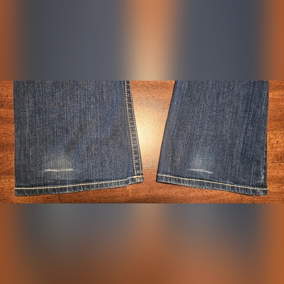 a.n.a Women's Boot Cut Dark Wash Jeweled Denim Thick Stitch Jeans Sz 32/14 - Picture 14 of 16